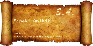 Sipeki Anikó névjegykártya
