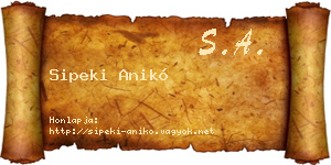 Sipeki Anikó névjegykártya